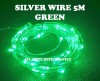 5M SILVER WIRE GREEN LED ( BATTERY PACK ) FAIRY LIGHT