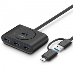 UGREEN 4 Ports USB 3.0 Hub With Type-C USB 3.1 OTG Adapter C