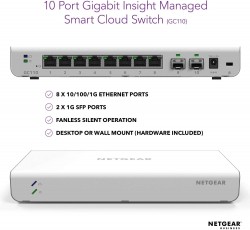 Netgear GC110P-100UKS INSIGHT Cloud Smart MGN 8Pt PoE(62W) w