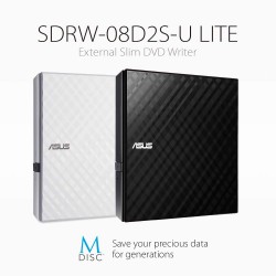 ASUS EXTERNAL 8X BLACK DVD WRITER (1Y) 886227385065