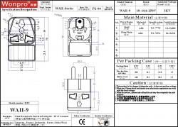 WONPRO WAII-9 TRAVEL ADAPTER