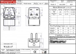 WONPRO WAII-17 TRAVEL ADAPTER