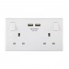 BRITISH GENERAL 2 GANG WALL SOCKET WITH 2 USB CHARGING PORT