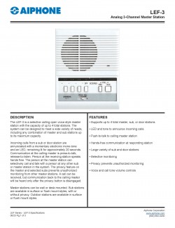 Aiphone Analog 3-Channel Master Station LEF-3 office