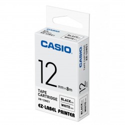 CASIO 12MM BLACK INK WHITE TAPE