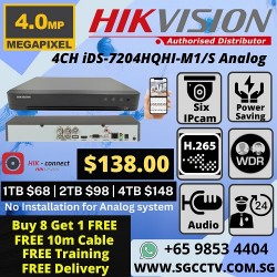 HIKVISION 4-CH1080P 1U H.265 ACUSENSE DVR iDS-7204HQHI-M1/S