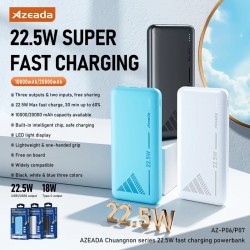 AZEADA 22.5W FAST CHARGING 20000MAH POWER BANK BLACK COLOR