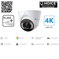 TP-LINK 8MP 4K-UHD TURRET S485 FULL-COLOR IP67 NETWORK CAM