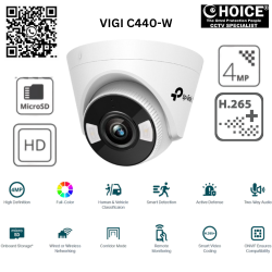 TP-LINK 4MP HD C440-W FULL-COLOR WIFI TURRET NETWORK CAM