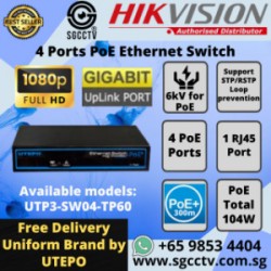 UTP 4-Port PoE Switch UTP3-SW04-TP60 4×PoE Ports 1×Uplink