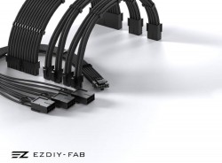  EZDIY 16AWG PSU Cable Extension 4 Cable Kit-Black (EZDP1212