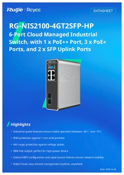 Ruijie RG-NIS2100-4GT2SFP-HP 6-Port Cloud Industrial Switch