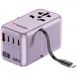 Verbatim Charge N Travel 85W Retractable Cable - Purple VM30