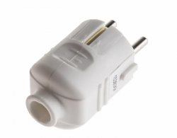 2 PIN GERMAN WIRED PLUG (WHITE)(PACK OF 5)
