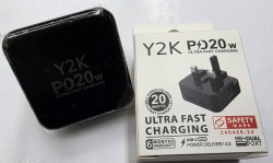 Y2K PD20W FAST CHARGING BLACK MINI USB & USB-C ADAPTER