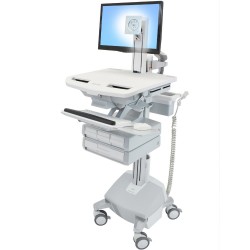 Ergotron SV44-1342-4 StyleView Cart with LCD Pivot, LiFe Pow