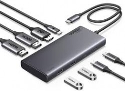 UGREEN CM639-35625 Revodok 8 in 1 USB C Hub Triple Display D