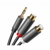 UGREEN AV109-10547 3.5mm male to 2RCA femalen 25cm grey