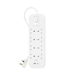 BELKIN 8 OUTLET SURGE PROTECTION STRIP W/USB A + C SRB003af2